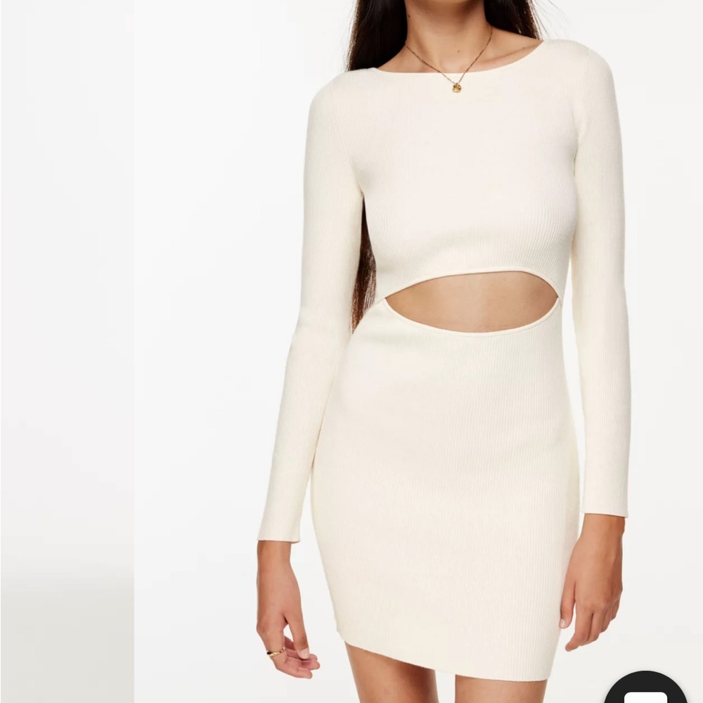 Wilfred Free Cut-Out Knit Longsleeve Mini Dress